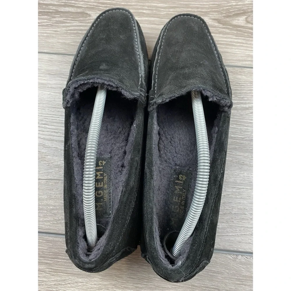 M. Gemi Men's Lined Moccasin Driving‎ Loafer Black Size 43 US 10
